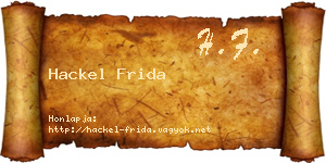 Hackel Frida névjegykártya
